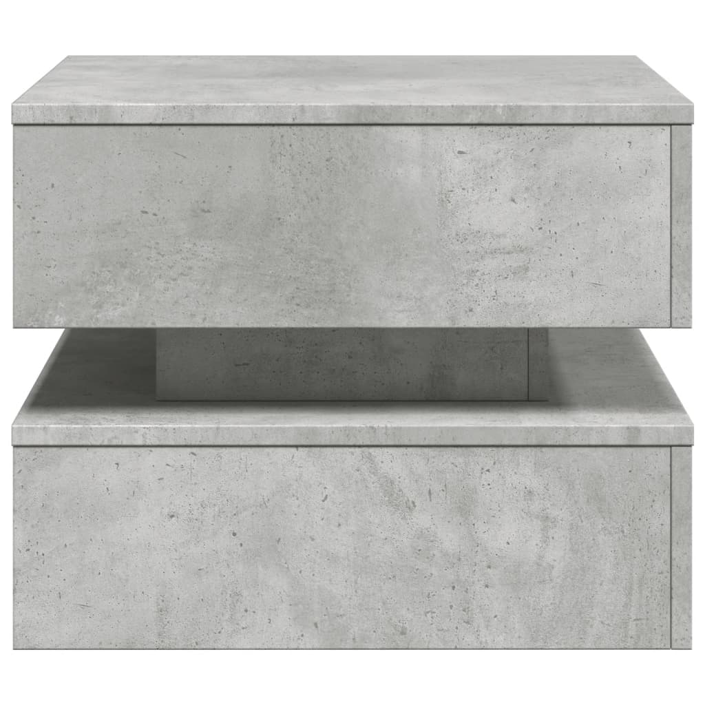 Table basse avec lumières LED gris béton 50x50x40 cm - XIOS