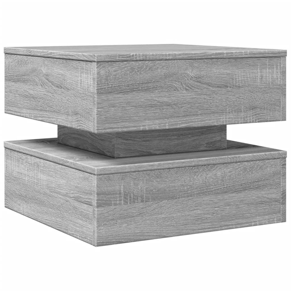 Table basse avec lumières LED sonoma gris 50x50x40 cm - XIOS