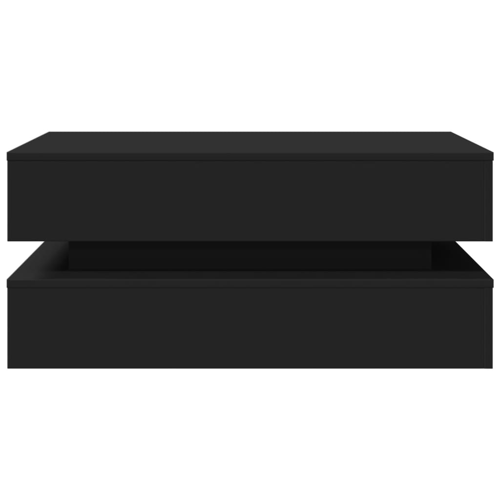 Table basse avec lumières LED noir 90x50x40 cm - XIOS