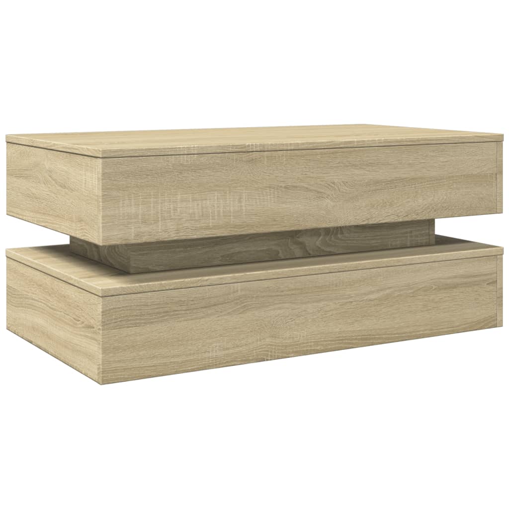 Table basse avec lumières LED chêne sonoma 90x50x40 cm - XIOS