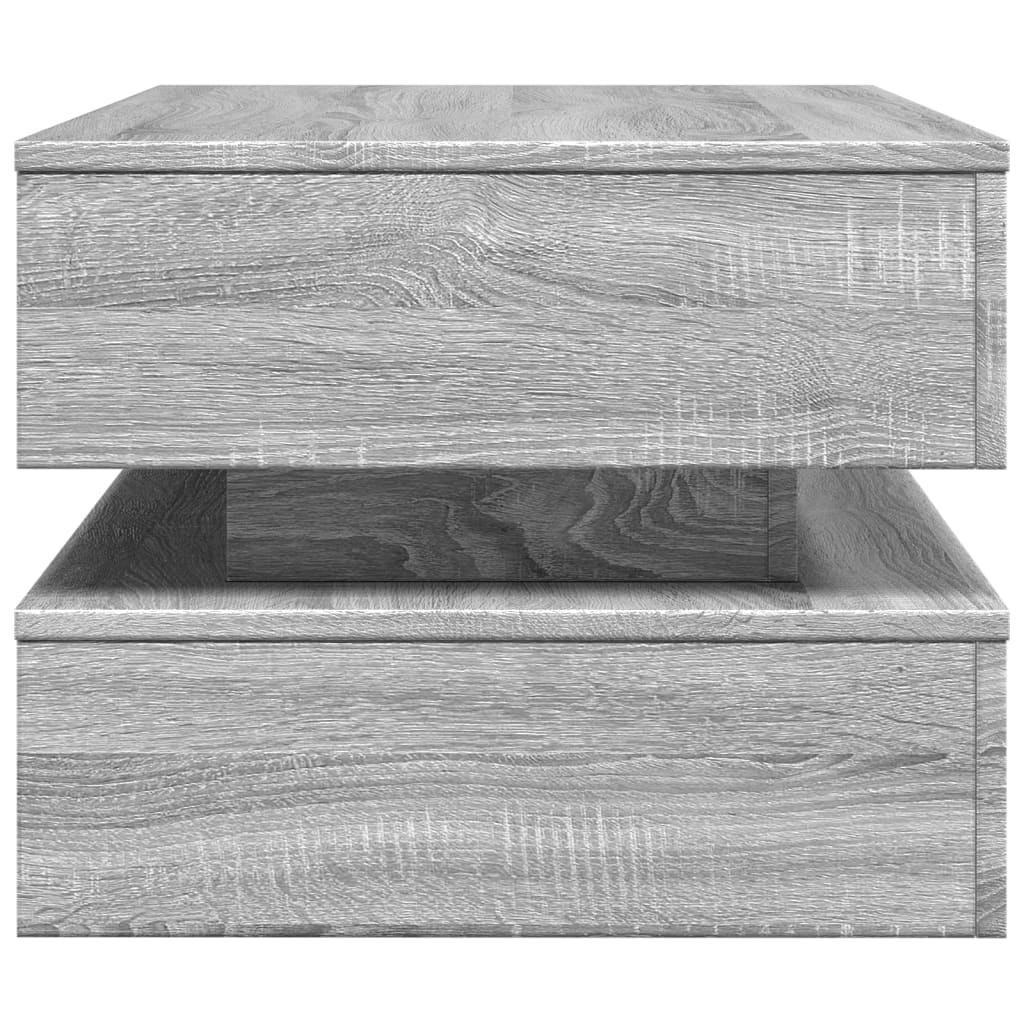 Table basse avec lumières LED gris sonoma 90x50x40 cm - XIOS