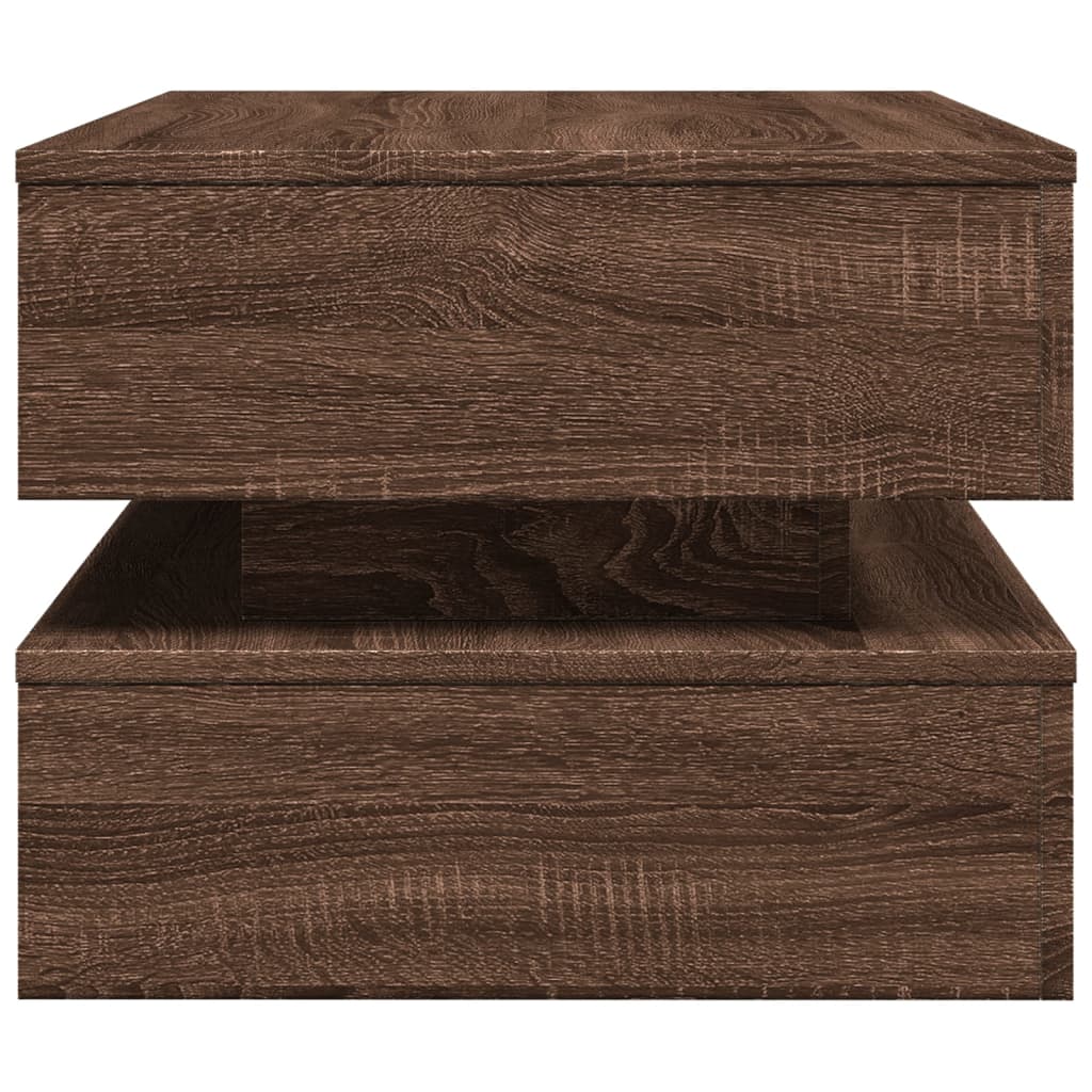 Table basse avec lumières LED chêne marron 90x50x40 cm - XIOS