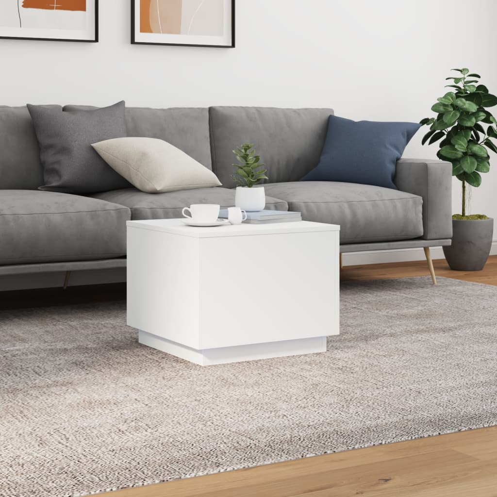 Table basse avec lumières LED blanc 50x50x40 cm - XIOS