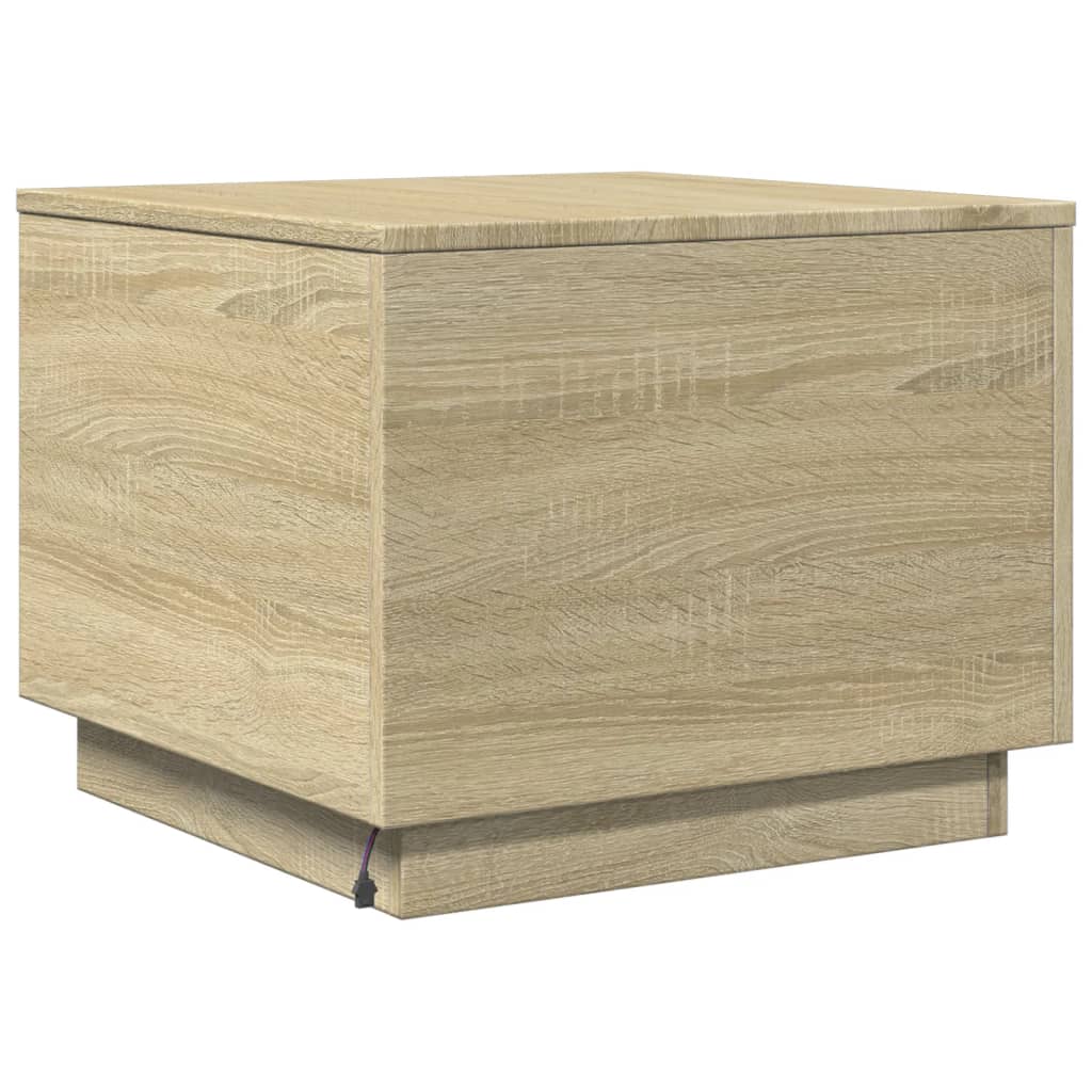 Table basse avec lumières LED chêne sonoma 50x50x40 cm - XIOS