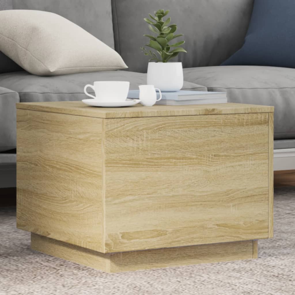 Table basse avec lumières LED chêne sonoma 50x50x40 cm - XIOS