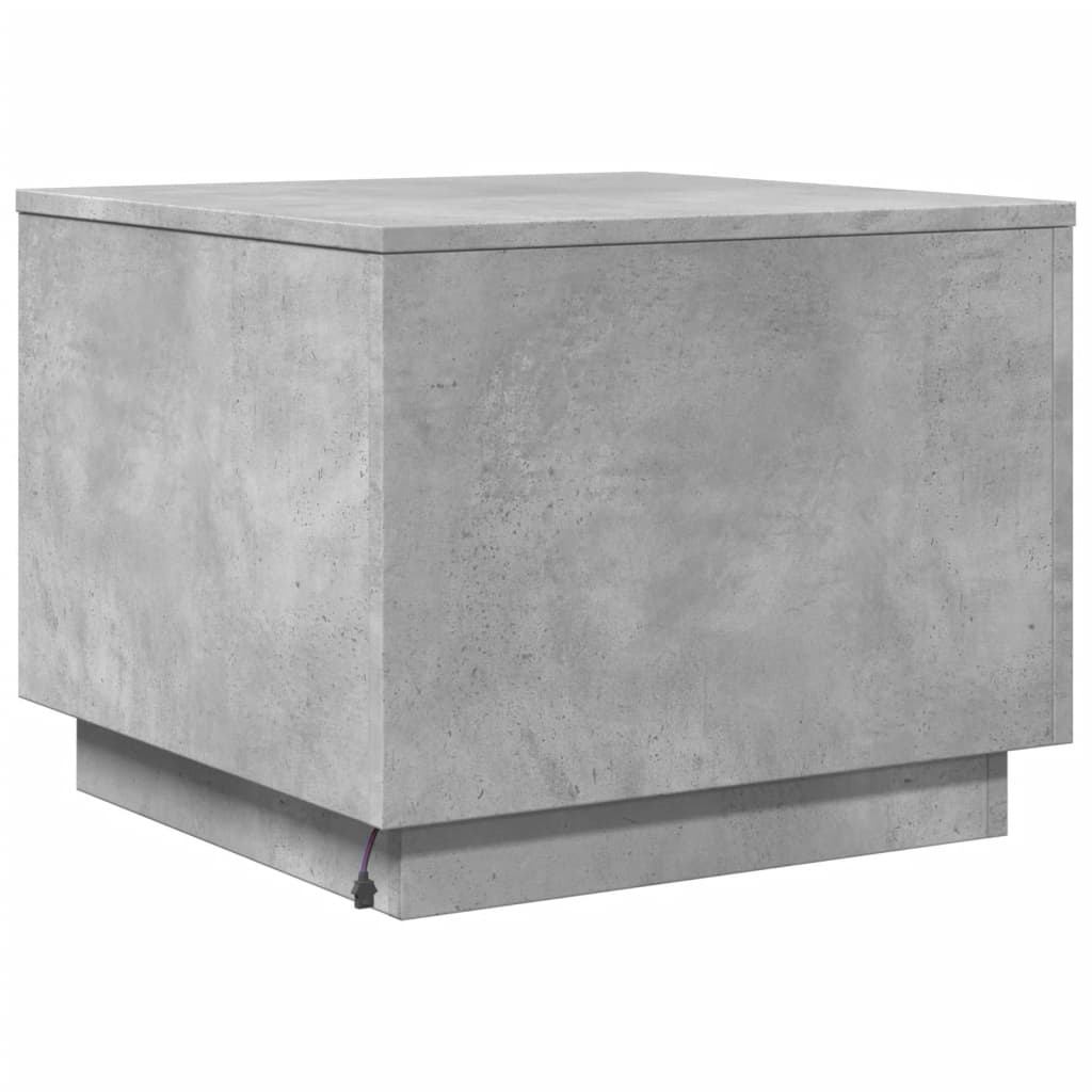 Table basse avec lumières LED gris béton 50x50x40 cm - XIOS