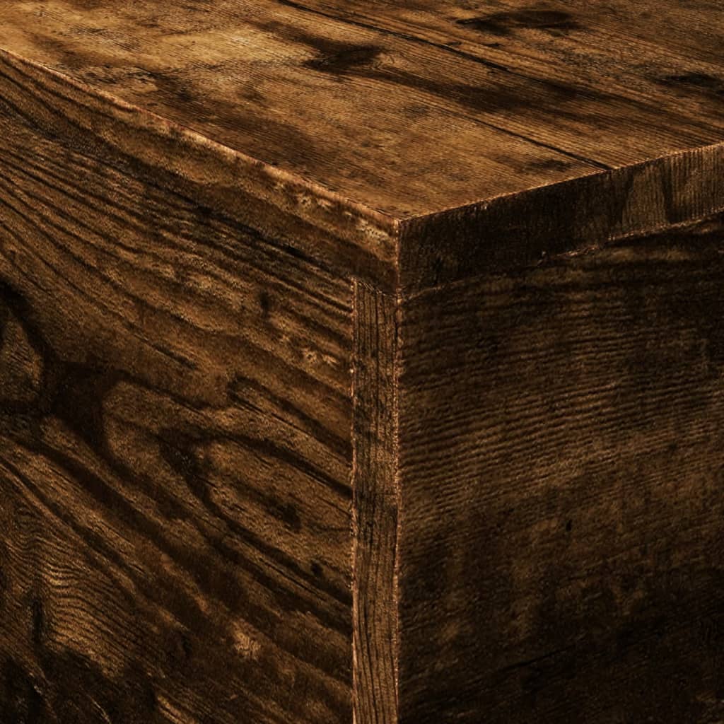 Table basse avec lumières LED chêne fumé 50x50x40 cm - XIOS