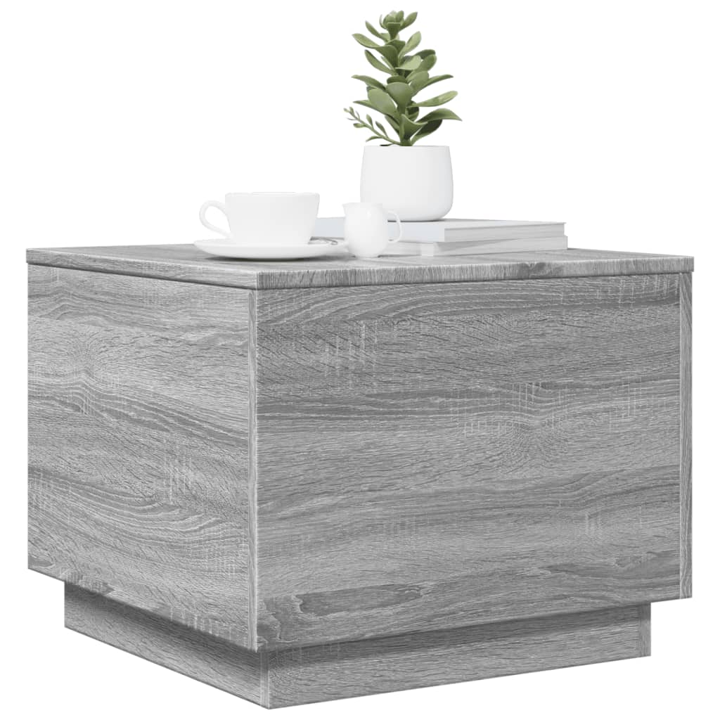 Table basse avec lumières LED sonoma gris 50x50x40 cm - XIOS