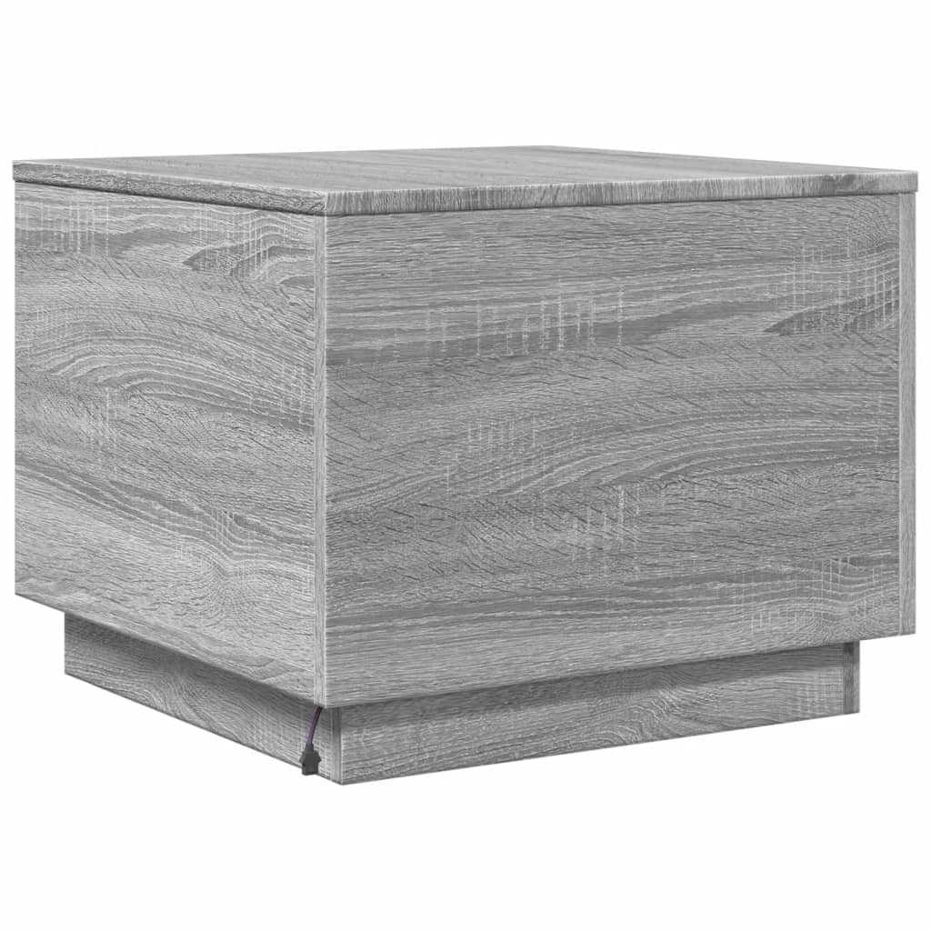 Table basse avec lumières LED sonoma gris 50x50x40 cm - XIOS