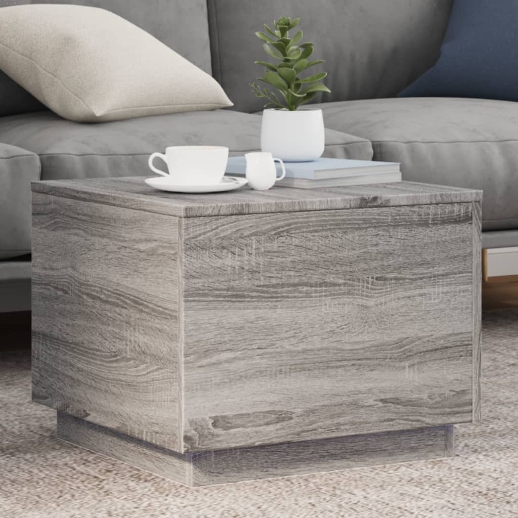 Table basse avec lumières LED sonoma gris 50x50x40 cm - XIOS