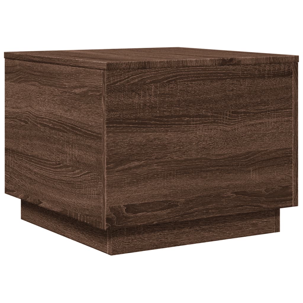 Table basse avec lumières LED chêne marron 50x50x40 cm - XIOS