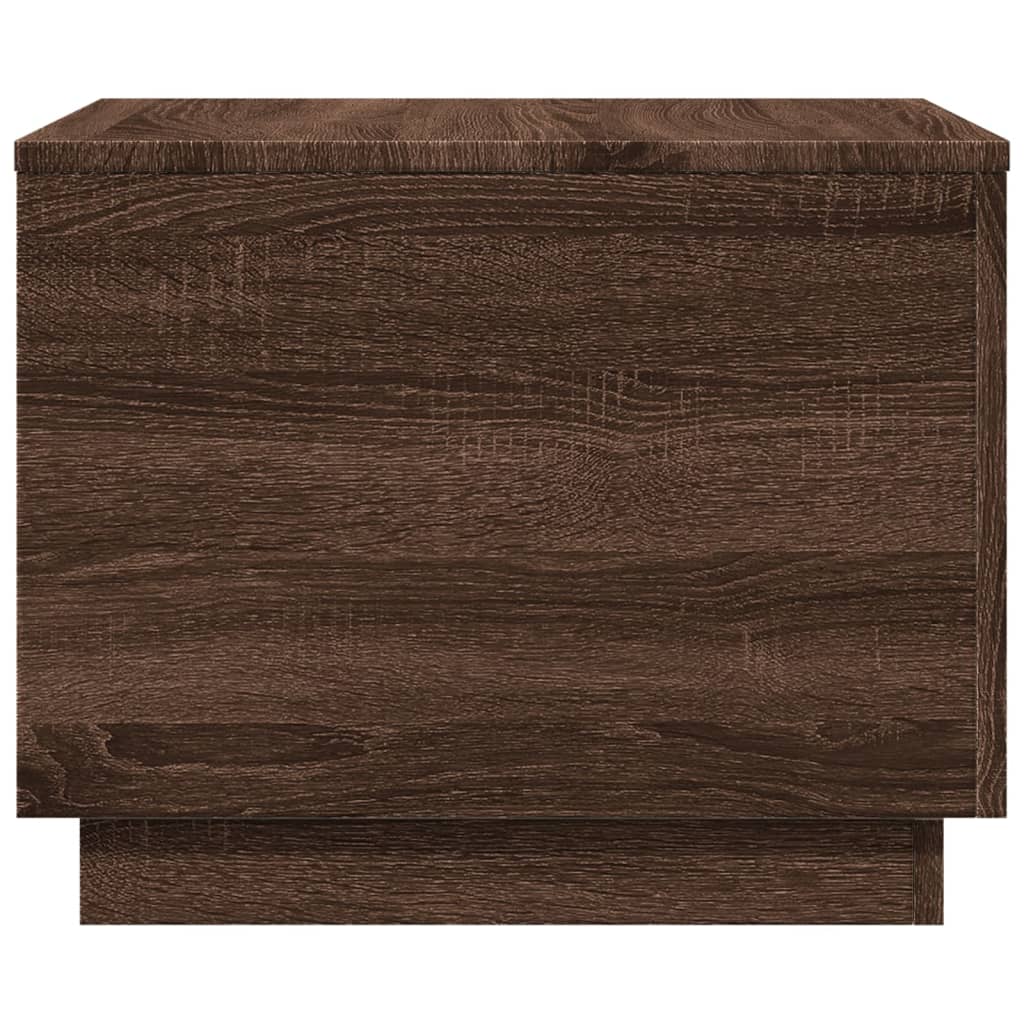 Table basse avec lumières LED chêne marron 50x50x40 cm - XIOS