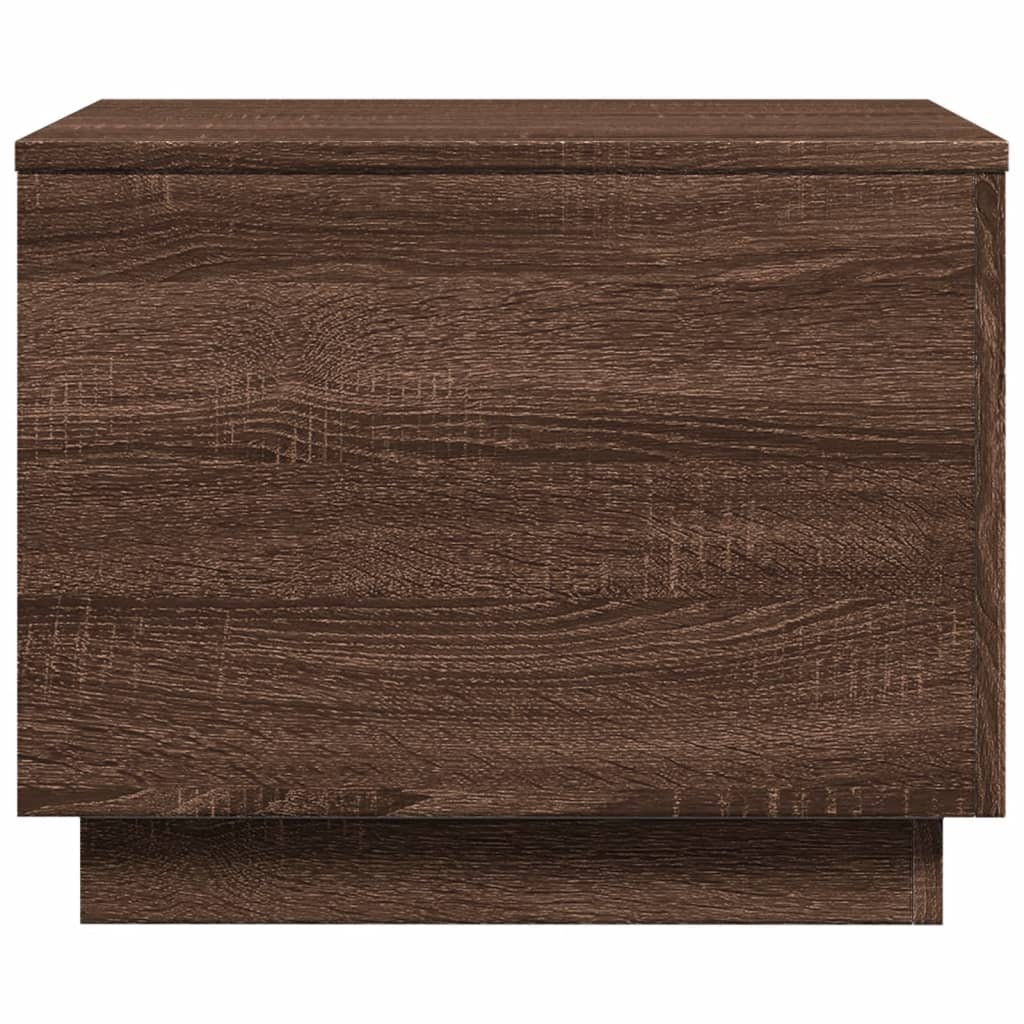 Table basse avec lumières LED chêne marron 50x50x40 cm - XIOS