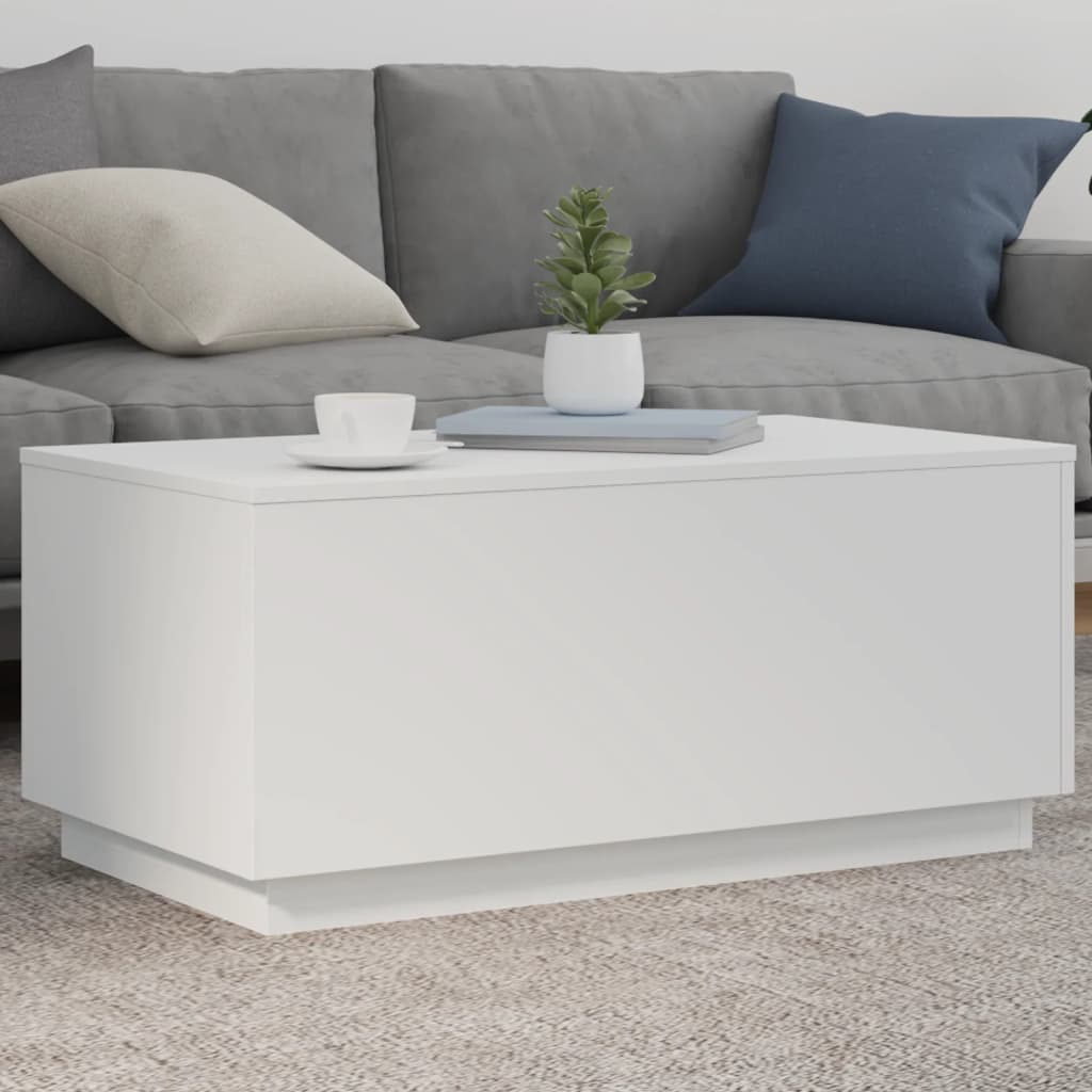 Table basse avec lumières LED blanc 90x50x40 cm - XIOS