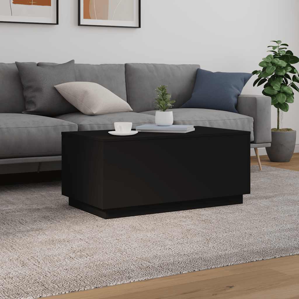 Table basse avec lumières LED noir 90x50x40 cm - XIOS