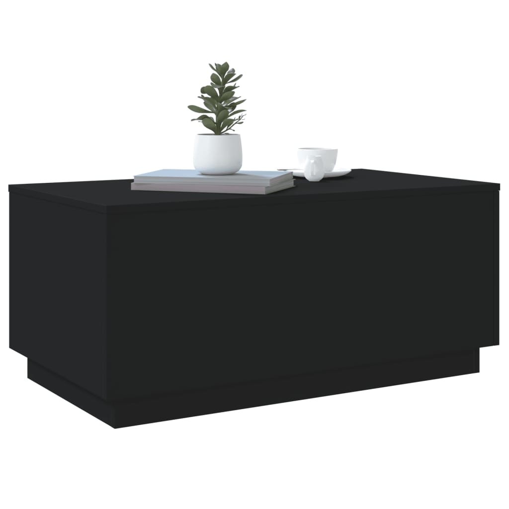 Table basse avec lumières LED noir 90x50x40 cm - XIOS