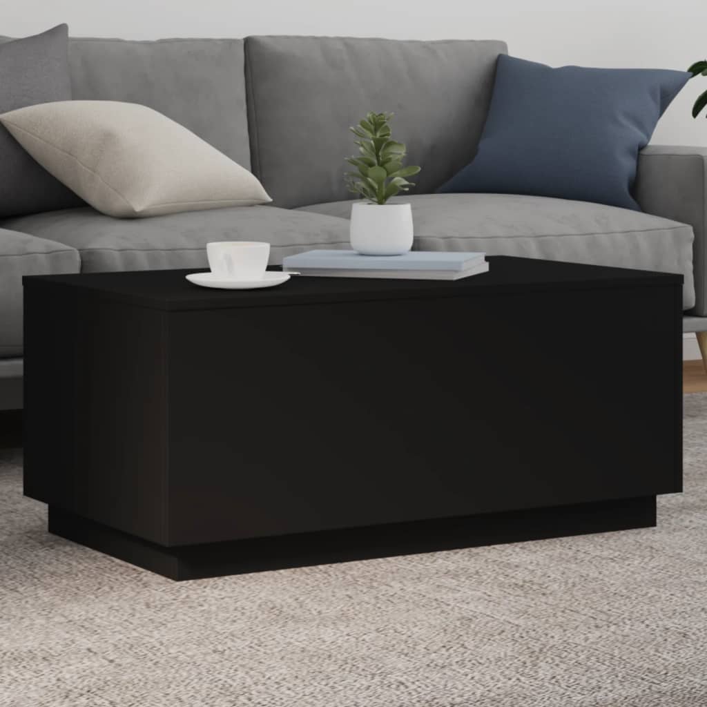 Table basse avec lumières LED noir 90x50x40 cm - XIOS