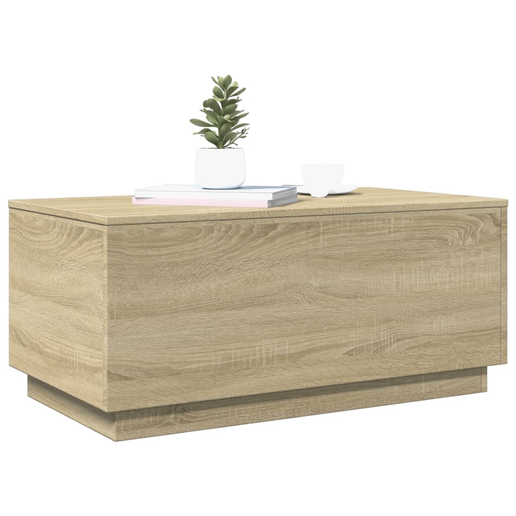 Table basse avec lumières LED chêne sonoma 90x50x40 cm - XIOS