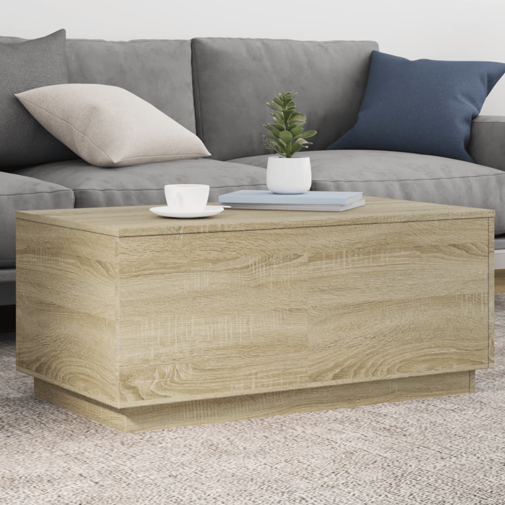 Table basse avec lumières LED chêne sonoma 90x50x40 cm - XIOS