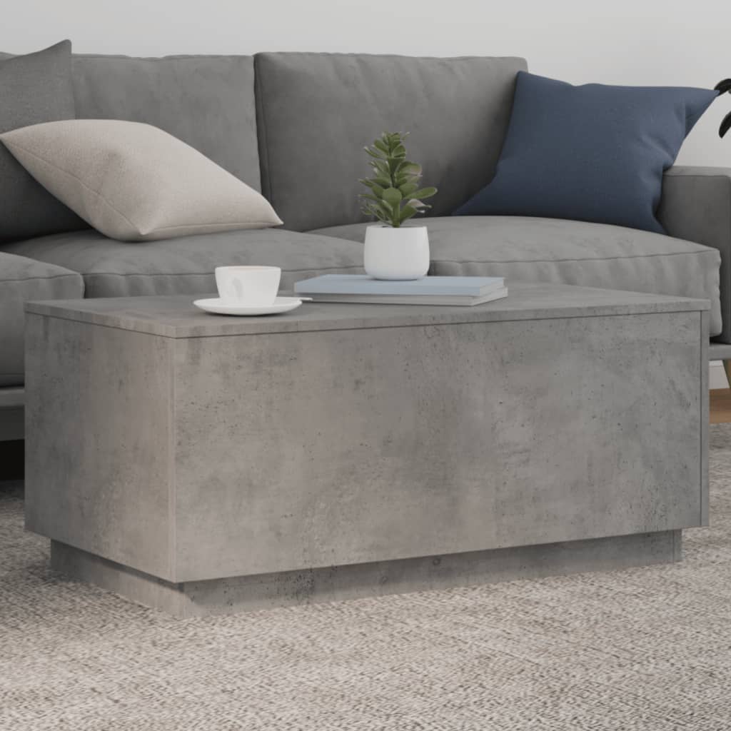 Table basse avec lumières LED gris béton 90x50x40 cm - XIOS