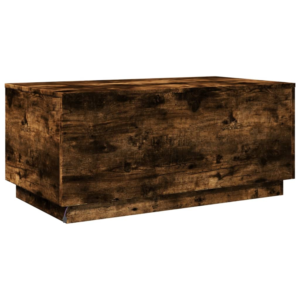 Table basse avec lumières LED chêne fumé 90x50x40 cm - XIOS