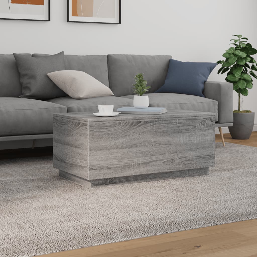 Table basse avec lumières LED gris sonoma 90x50x40 cm - XIOS