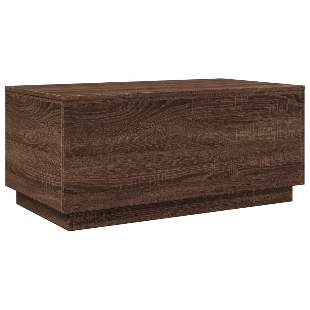 Table basse avec lumières LED chêne marron 90x50x40 cm - XIOS