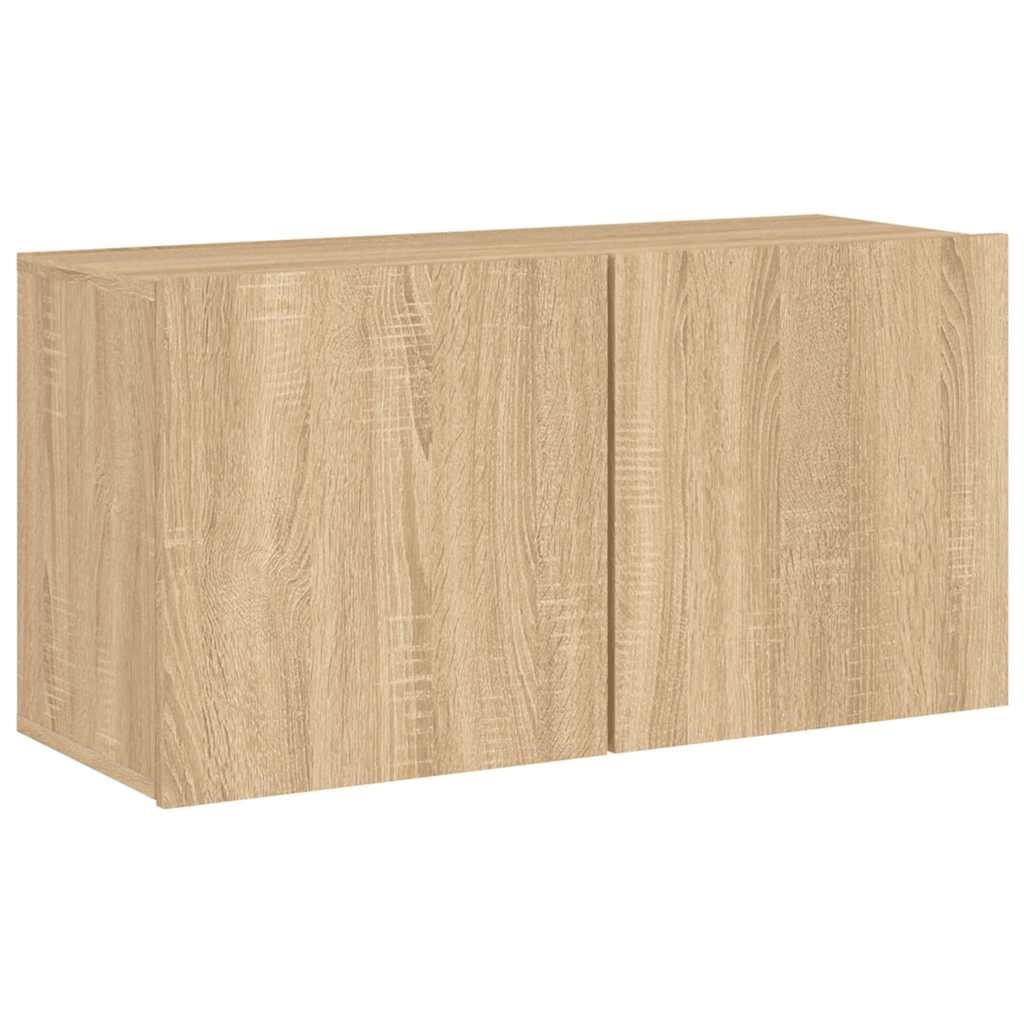 Unités murales TV 4 pcs chêne sonoma bois d'ingénierie - XIOS