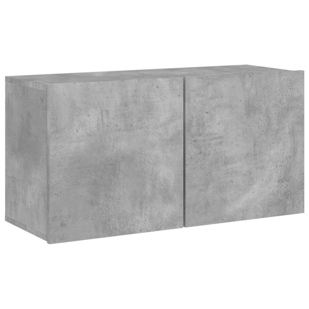 Unités murales TV 4 pcs gris béton bois d'ingénierie - XIOS