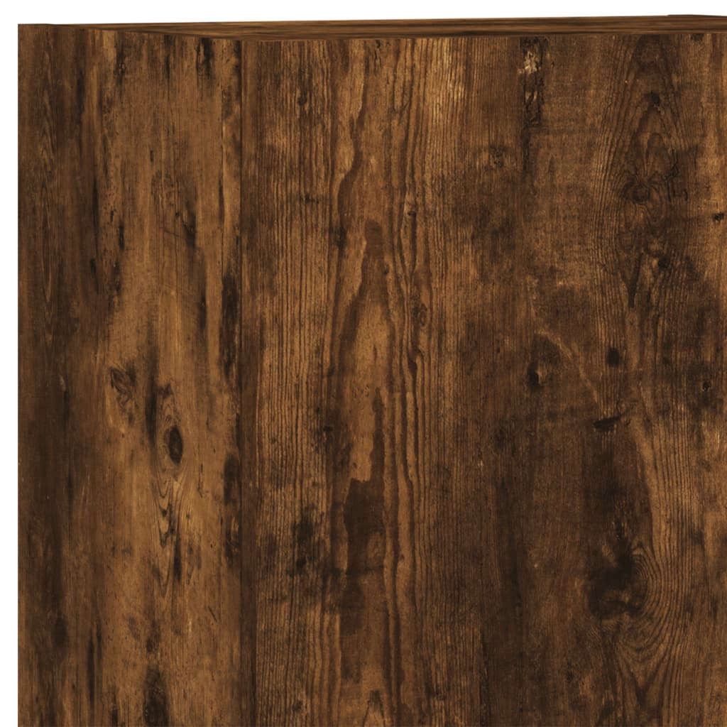 Unités murales TV 4 pcs chêne fumé bois d'ingénierie