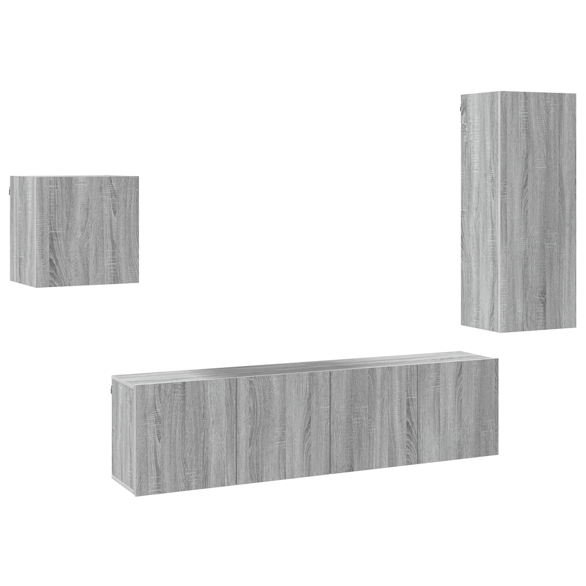 Unités murales TV 4 pcs sonoma gris bois d'ingénierie
