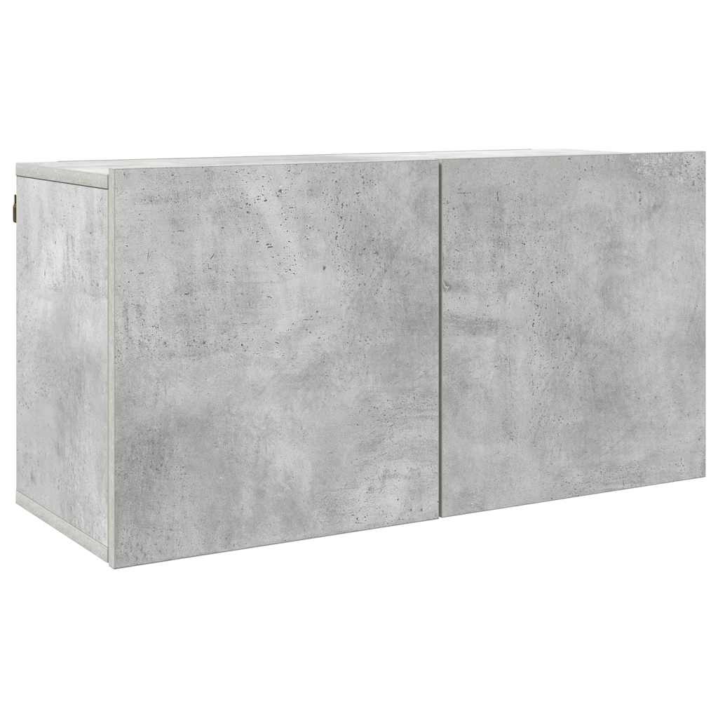 Unités murales TV 5 pcs gris béton bois d'ingénierie