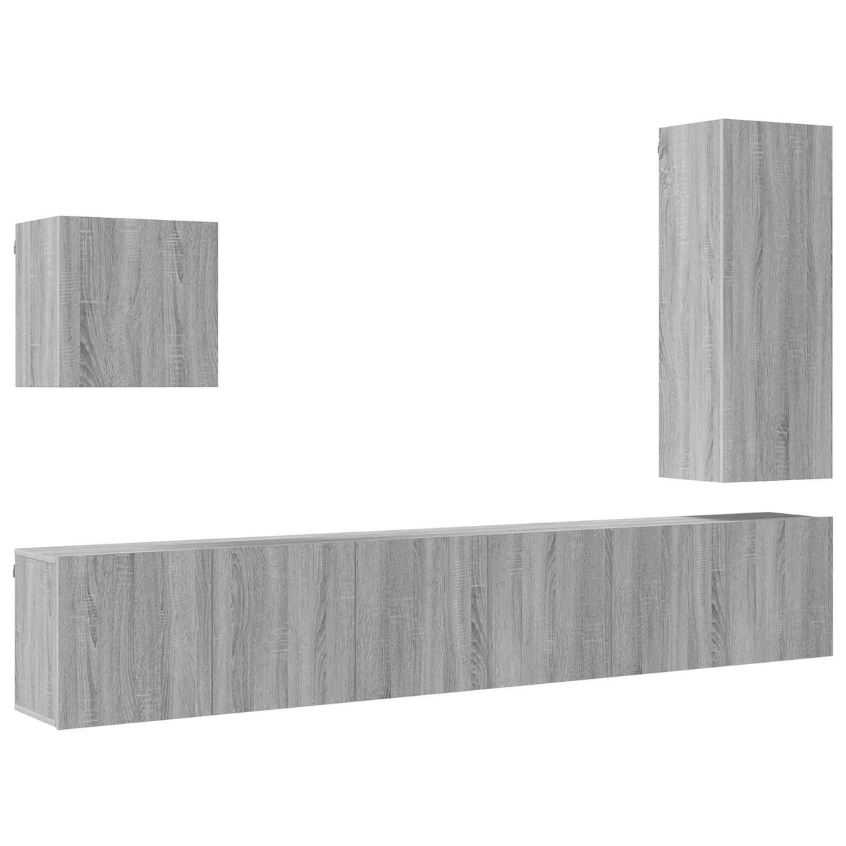 Unités murales TV 5 pcs sonoma gris bois d'ingénierie