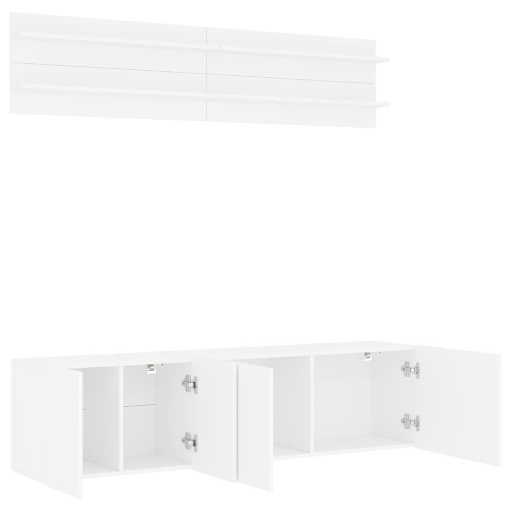 Unités murales TV 6 pcs blanc bois d'ingénierie - XIOS