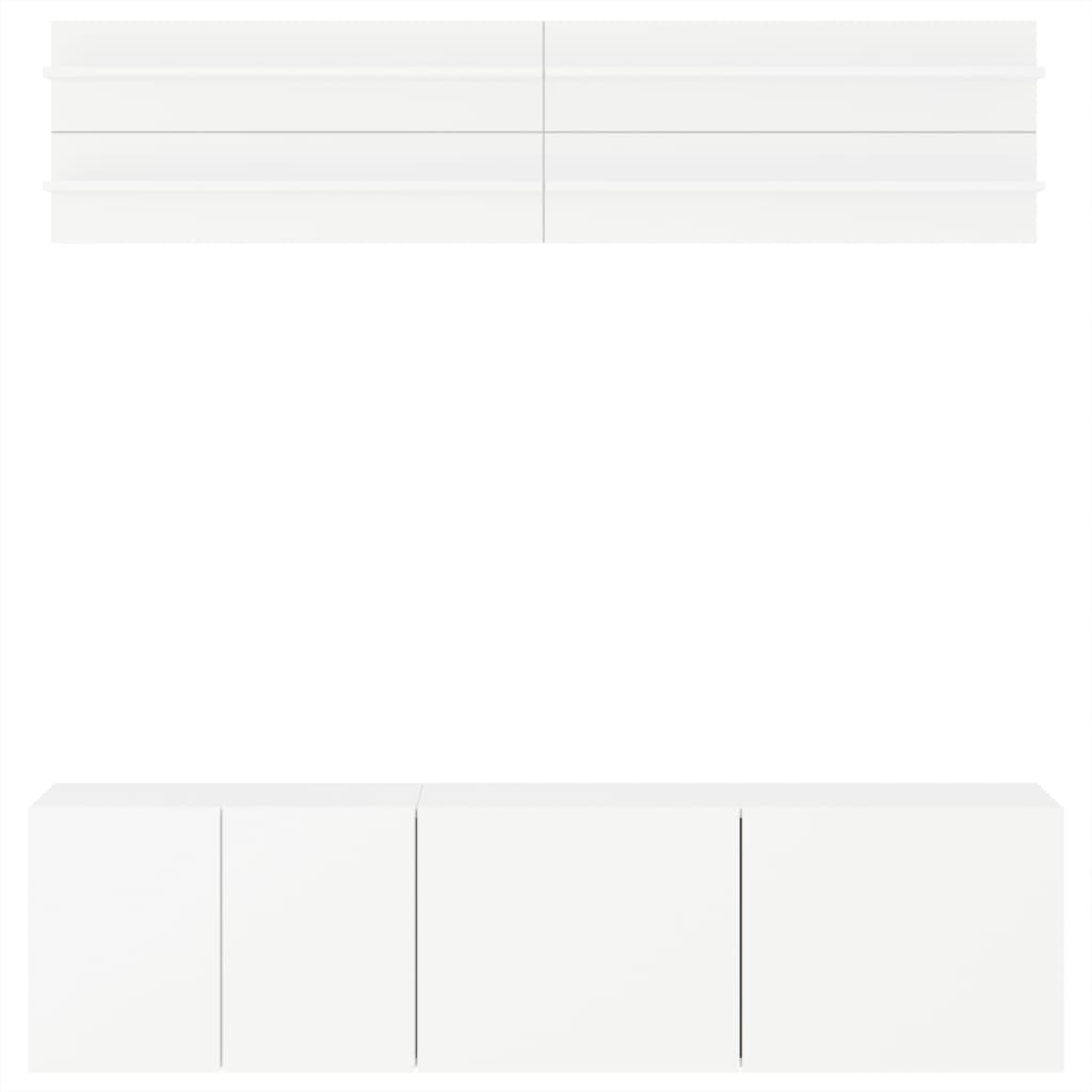 Unités murales TV 6 pcs blanc bois d'ingénierie - XIOS