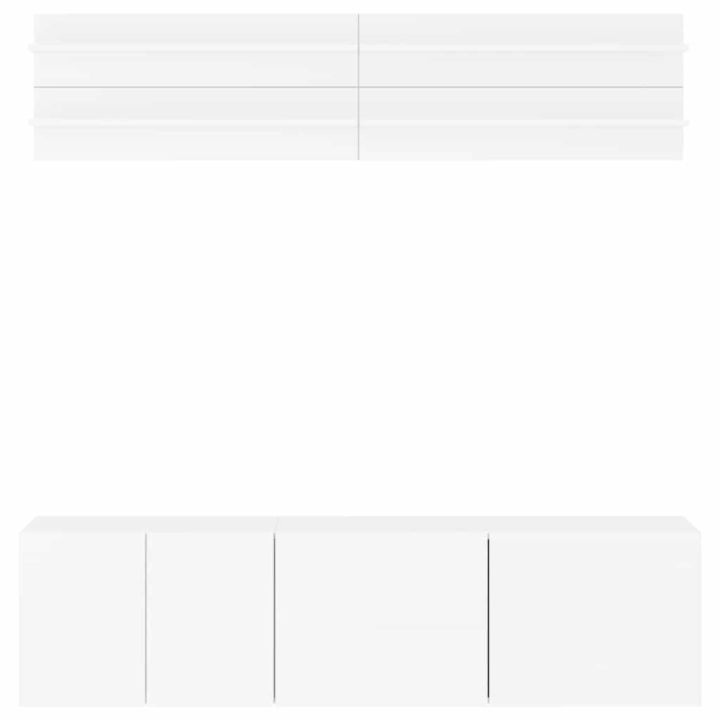Unités murales TV 6 pcs blanc bois d'ingénierie - XIOS