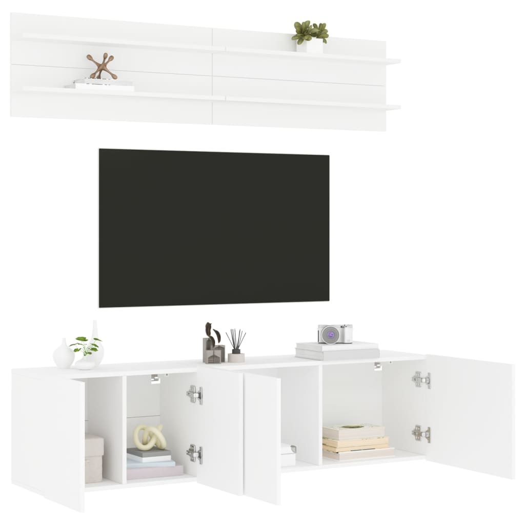Unités murales TV 6 pcs blanc bois d'ingénierie - XIOS