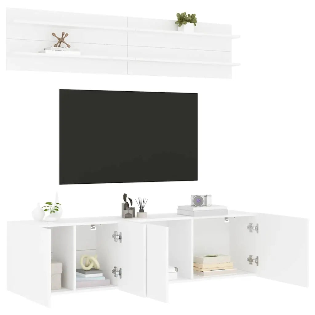Unités murales TV 6 pcs blanc bois d’ingénierie - XIOS