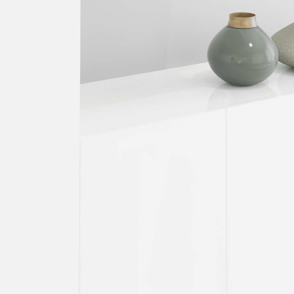 Unités murales TV 5 pcs blanc bois d'ingénierie