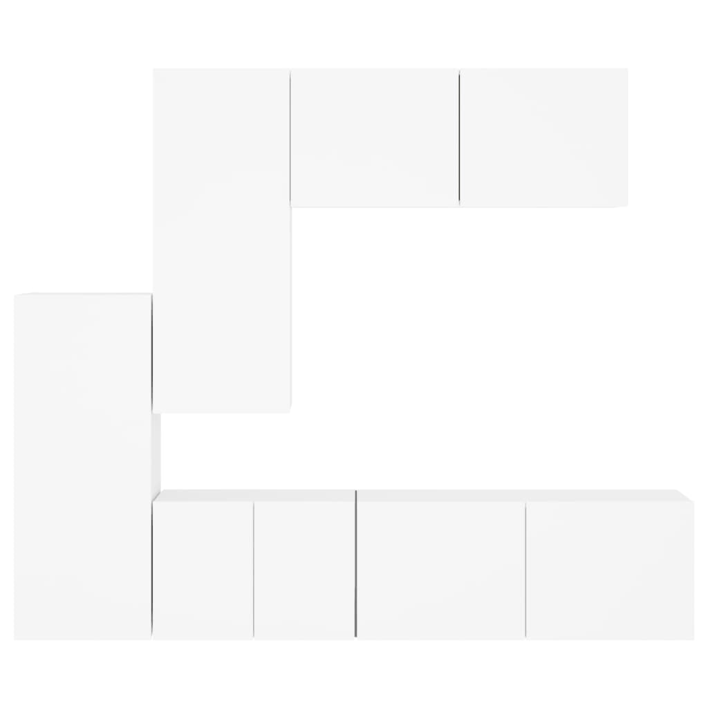 Unités murales TV 5 pcs blanc bois d'ingénierie - XIOS