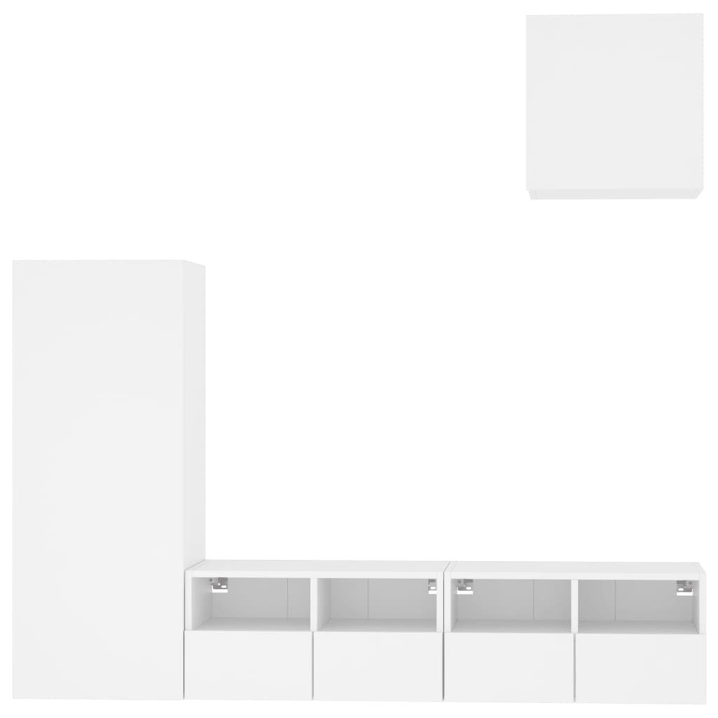 Unités murales TV 4 pcs blanc bois d'ingénierie - XIOS