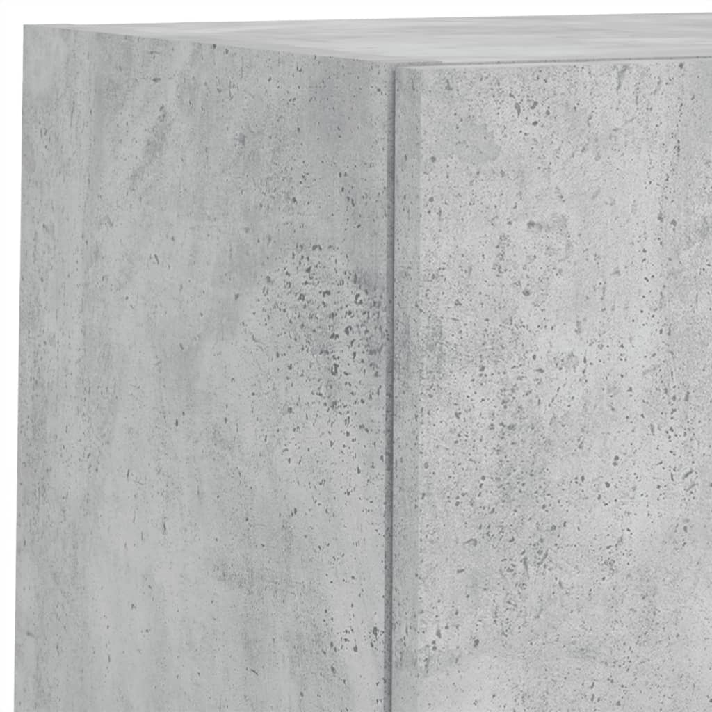 Meuble TV muraux 4 pcs avec lumières LED gris béton - XIOS