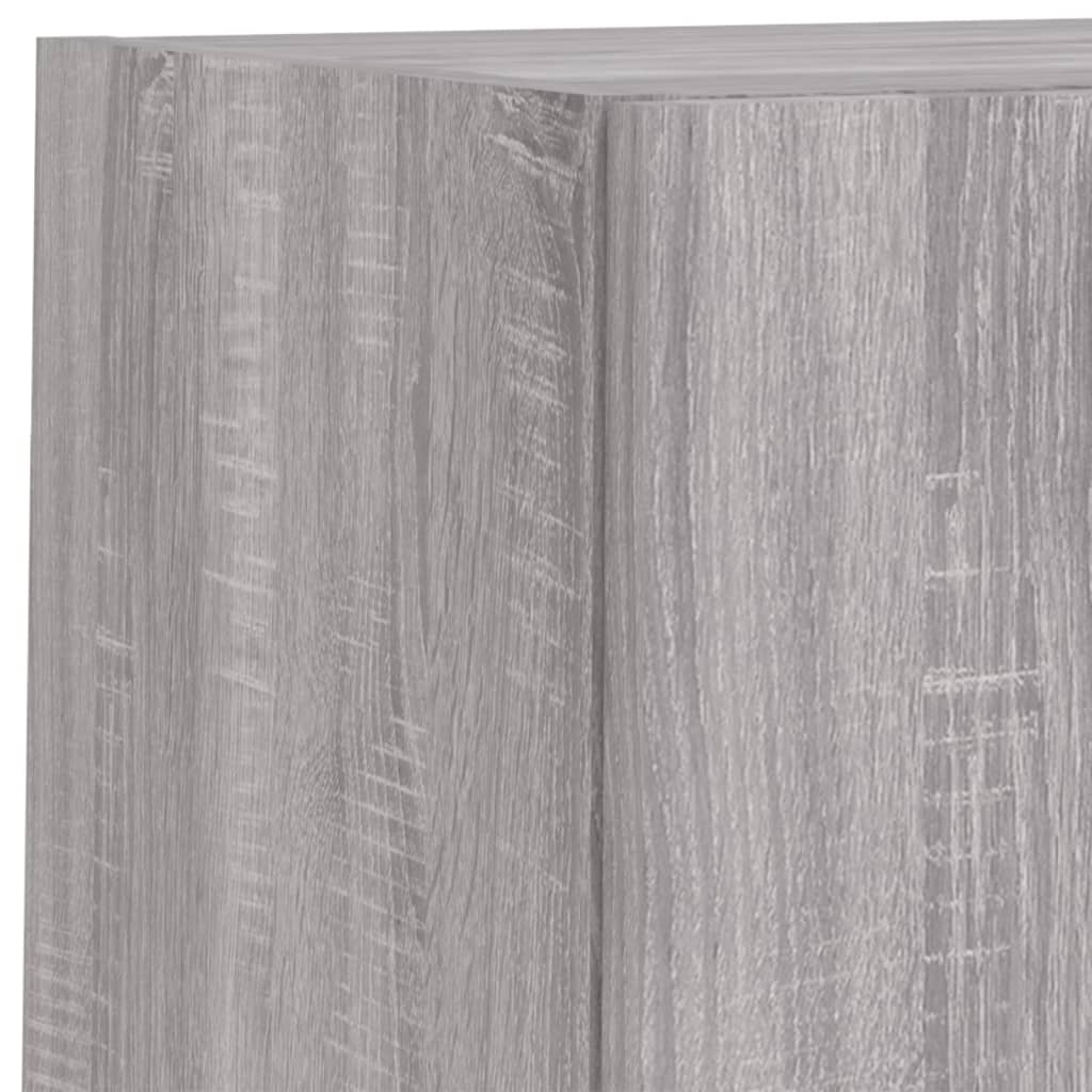 Meuble TV muraux 4 pcs avec lumières LED sonoma gris - XIOS