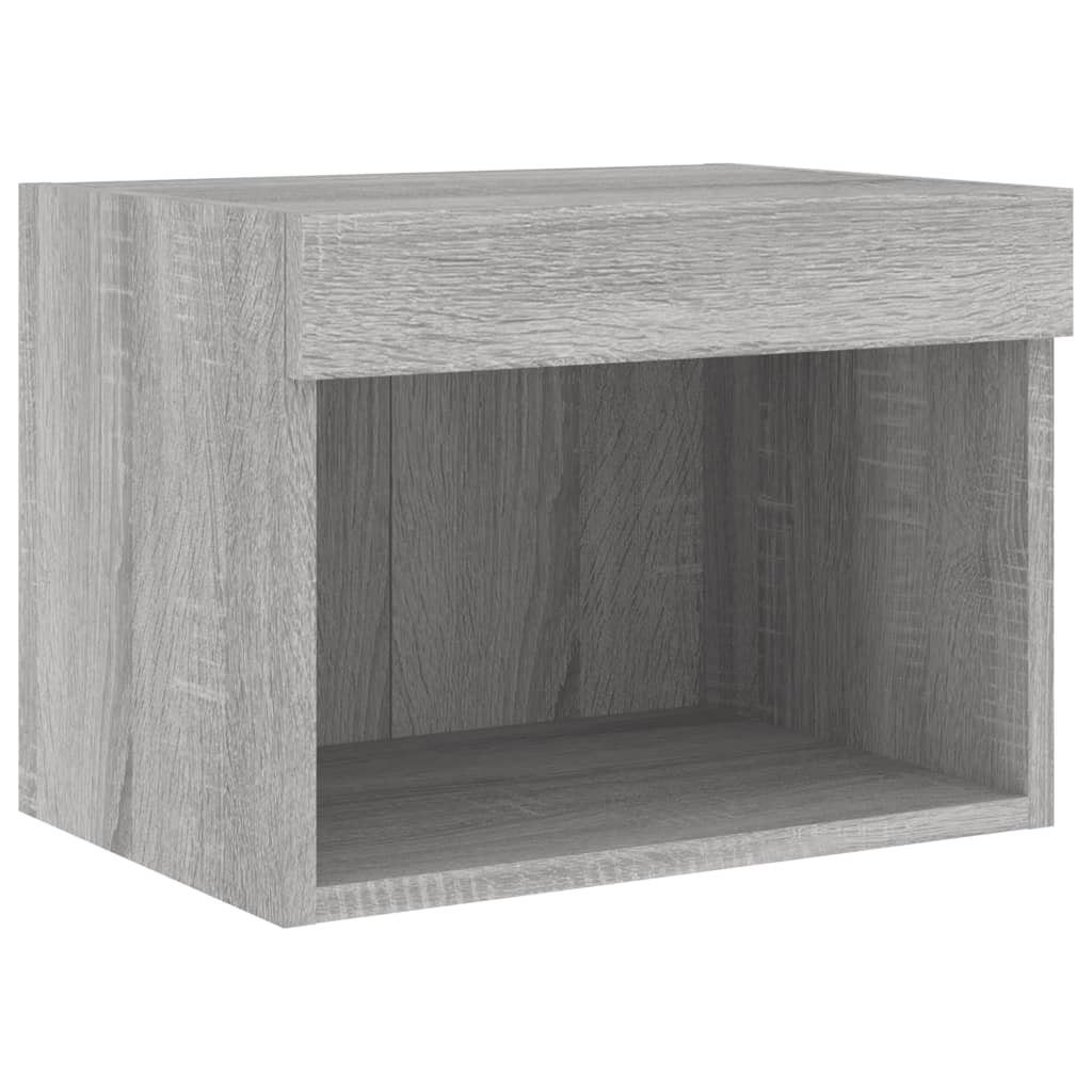 Meuble TV muraux 4 pcs avec lumières LED sonoma gris - XIOS