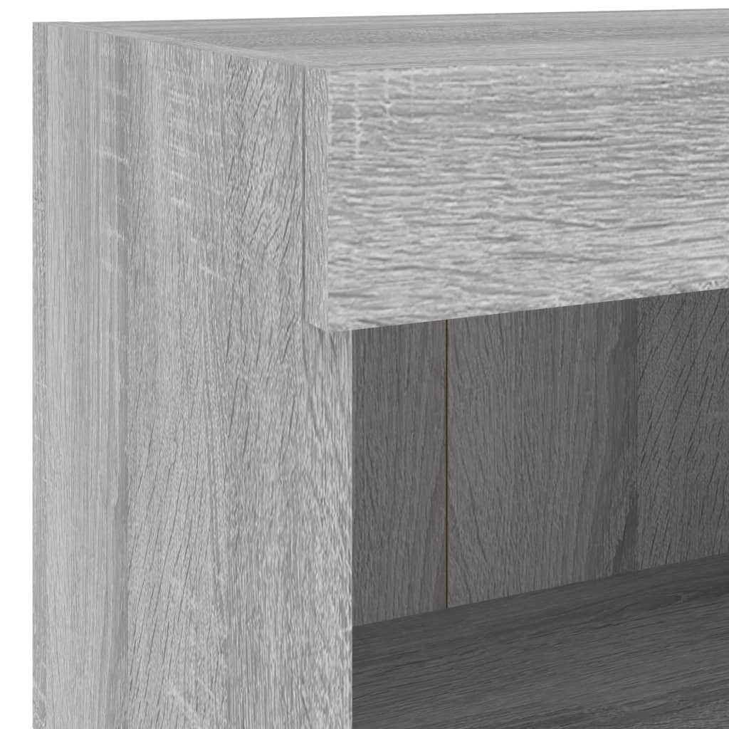 Meuble TV muraux 4 pcs avec lumières LED sonoma gris - XIOS
