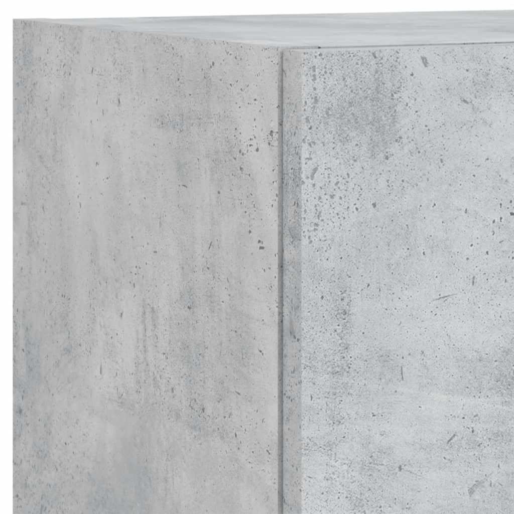 Unités murales TV avec LED 5 pcs gris béton bois d'ingénierie - XIOS