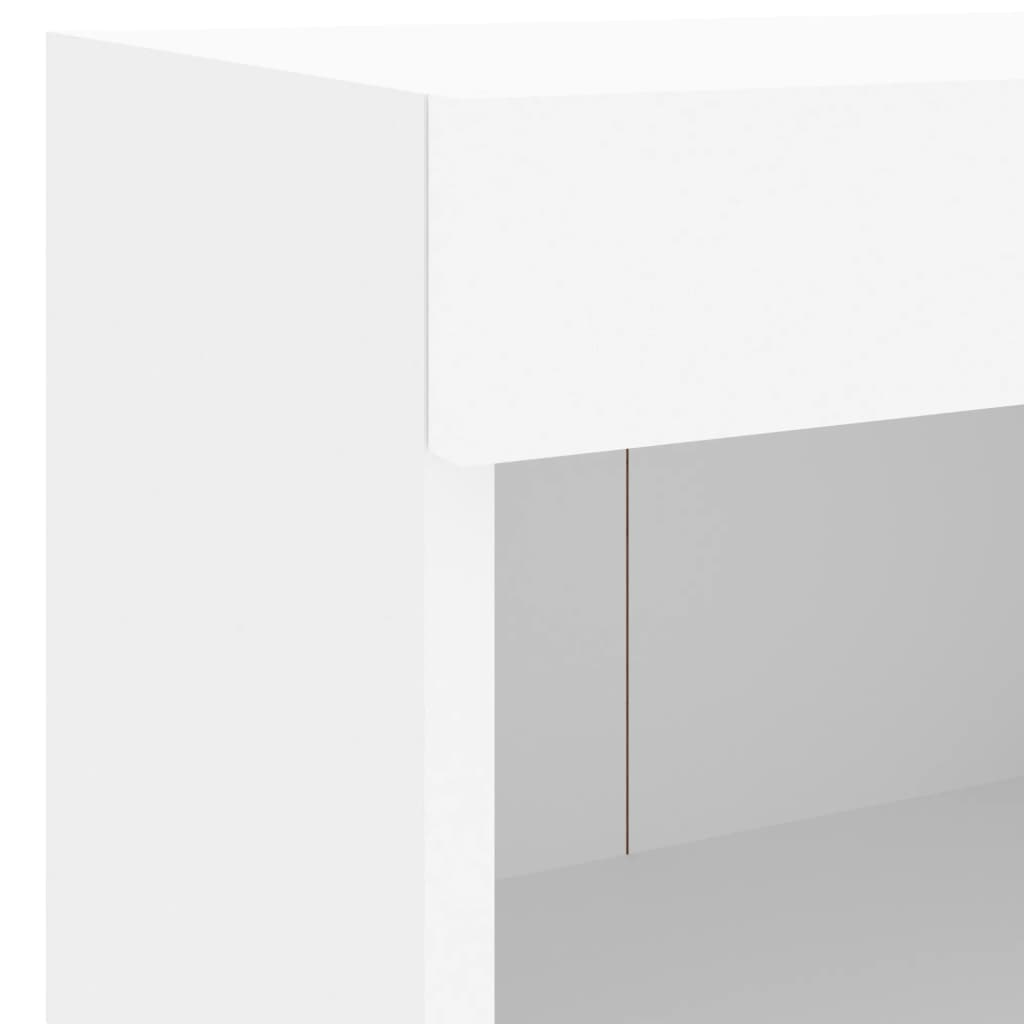 Unités murales TV avec LED 5 pcs blanc bois d'ingénierie - XIOS