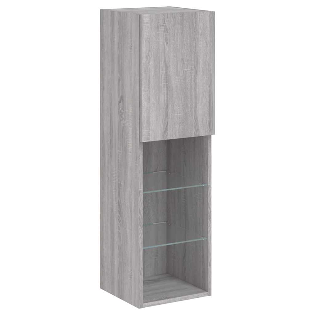 Unités murales TV avec LED 5 pcs gris sonoma bois d'ingénierie - XIOS