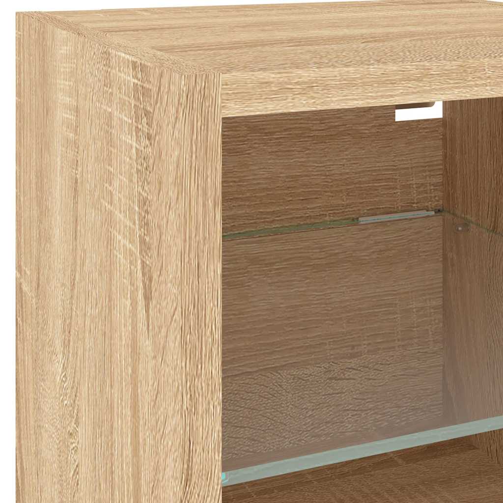 Unités murales TV avec LED 8 pcs chêne sonoma bois d'ingénierie - XIOS