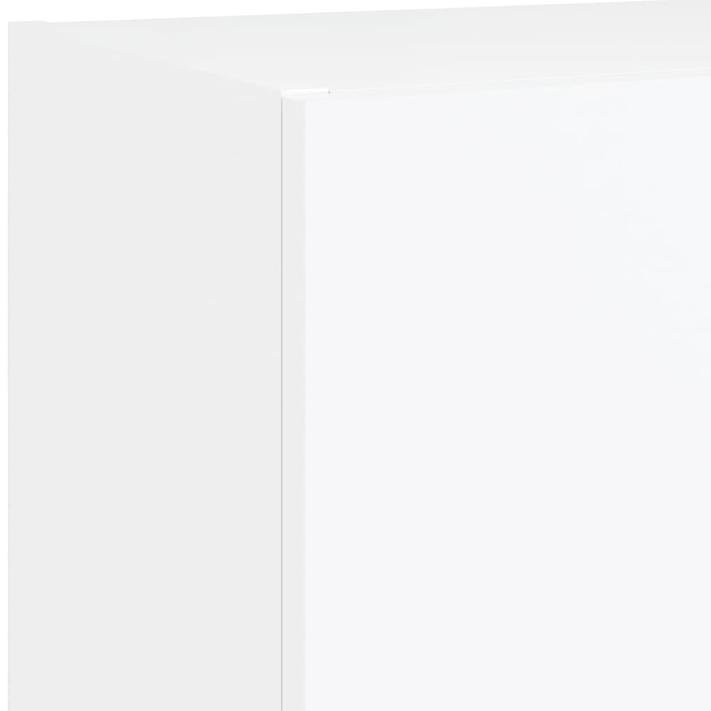 Unités murales TV avec LED 4 pcs blanc bois d'ingénierie